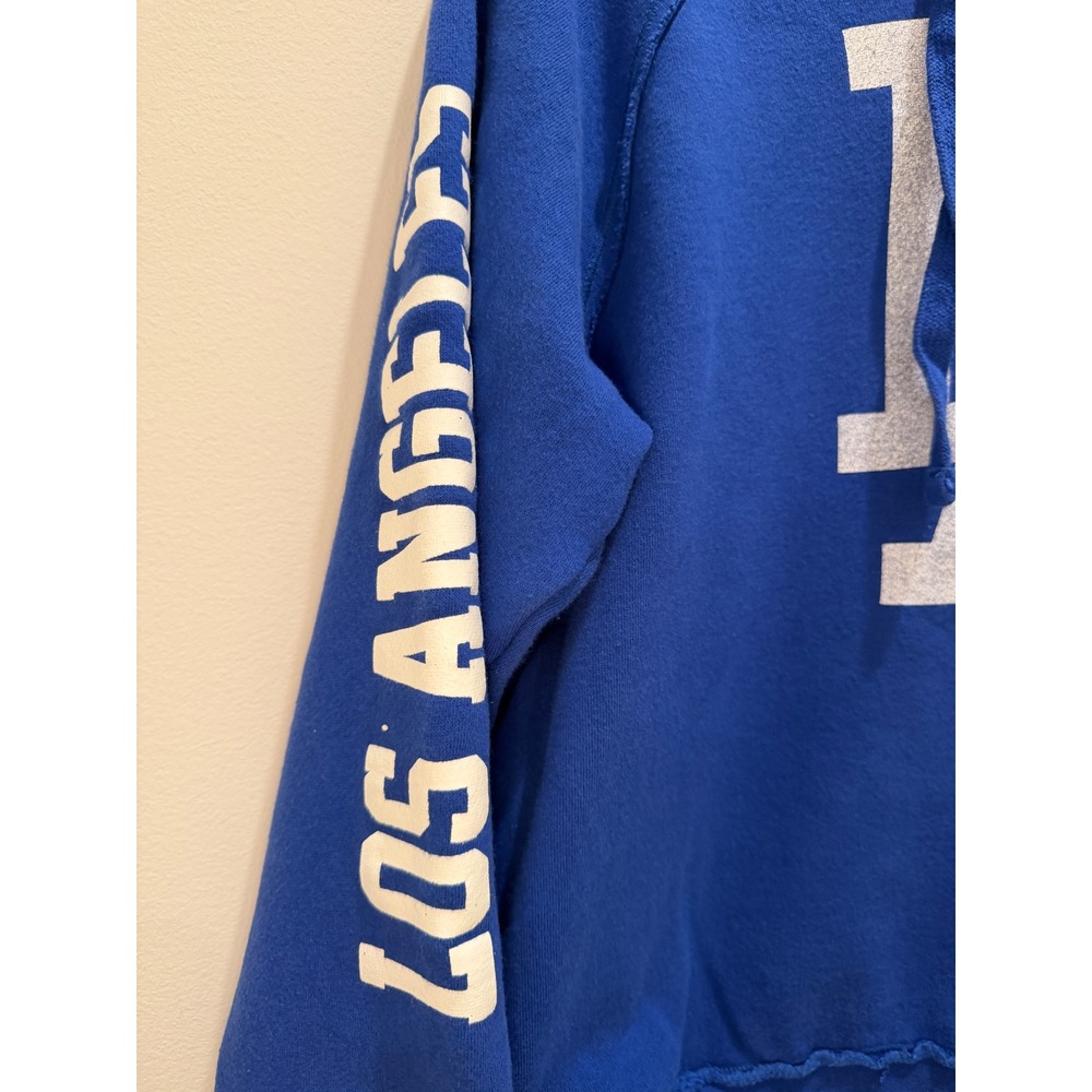 New Era Los Angeles Dodgers Hoodie Blue Logo Sleeve Graphics women Small - Picture 4 of 10
